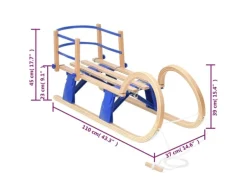 vidaXL Klappschlitten mit Rückenlehne 110 cm Sperrholz