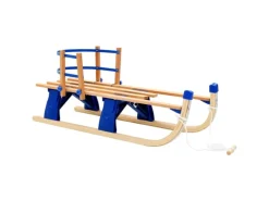 vidaXL Klappschlitten mit Rückenlehne Holz 119 cm