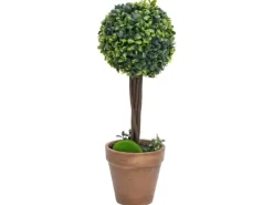vidaXL Künstliche Buchsbäume 2 Stk mit Topf Kugelform Grün 56 cm