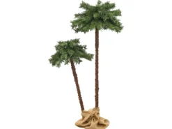 vidaXL Künstliche Doppel-Palme mit LEDs 90 cm   150 cm