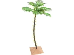 vidaXL Künstliche Palme LED Warmweiß 72 LEDs 120 cm