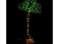 vidaXL Künstliche Palme mit 88 LEDs Warmweiß 150 cm