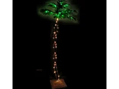 vidaXL Künstliche Palme mit 96 LEDs Warmweiß 180 cm
