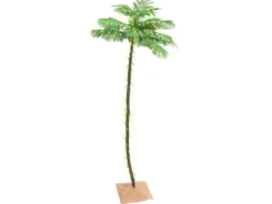 vidaXL Künstliche Palme mit 136 LEDs Warmweiß 220 cm