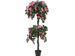 vidaXL Künstliche Rhododendron-Pflanze mit Topf 155 cm Grün und Rosa