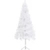 vidaXL Künstlicher Eck-Weihnachtsbaum Weiß 240 cm PVC