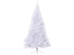 vidaXL Künstlicher Halber Weihnachtsbaum mit Ständer Weiß 240 cm PVC