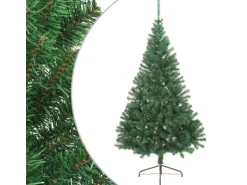 vidaXL Künstlicher Halber Weihnachtsbaum mit Ständer Grün 210 cm PVC