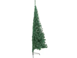 vidaXL Künstlicher Halber Weihnachtsbaum mit Ständer Grün 210 cm PVC
