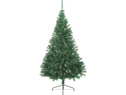 vidaXL Künstlicher Halber Weihnachtsbaum mit Ständer Grün 240 cm PVC