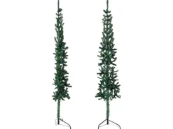 vidaXL Künstlicher Halb-Weihnachtsbaum mit Ständer Schlank Grün 240 cm
