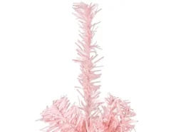 vidaXL Künstlicher Halb-Weihnachtsbaum mit Ständer Schlank Rosa 210 cm