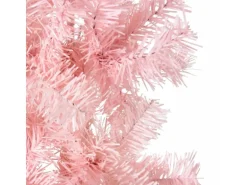 vidaXL Künstlicher Halb-Weihnachtsbaum mit Ständer Schlank Rosa 210 cm