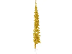 vidaXL Künstlicher Halb-Weihnachtsbaum mit Ständer Schlank Gold 210 cm