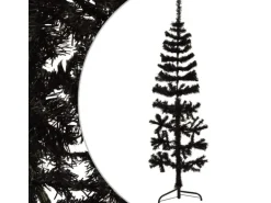 vidaXL Künstlicher Halb-Weihnachtsbaum Ständer Schlank Schwarz 120 cm