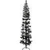 vidaXL Künstlicher Halb-Weihnachtsbaum Ständer Schlank Schwarz 180 cm