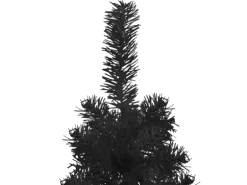 vidaXL Künstlicher Halb-Weihnachtsbaum Ständer Schlank Schwarz 180 cm