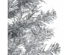 vidaXL Künstlicher Halb-Weihnachtsbaum Ständer Schlank Silbern 180 cm