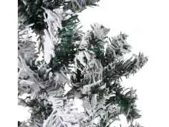 vidaXL Künstlicher Halb-Weihnachtsbaum mit Schnee Schlank 180 cm