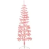vidaXL Künstlicher Halb-Weihnachtsbaum mit Ständer Schlank Rosa 150 cm