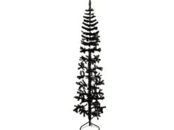vidaXL Künstlicher Halb-Weihnachtsbaum Ständer Schlank Schwarz 240 cm
