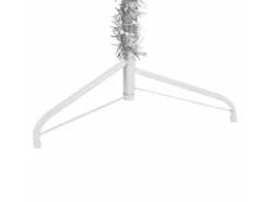 vidaXL Künstlicher Halb-Weihnachtsbaum Ständer Schlank Silbern 210 cm