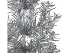 vidaXL Künstlicher Halb-Weihnachtsbaum Ständer Schlank Silbern 210 cm