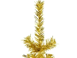 vidaXL Künstlicher Halb-Weihnachtsbaum mit Ständer Schlank Gold 120 cm