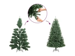 vidaXL Künstlicher Halb-Weihnachtsbaum mit Ständer Schlank Weiß 150 cm