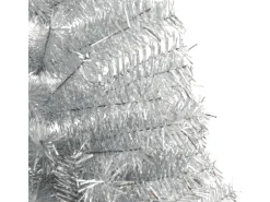 vidaXL Künstlicher Halb-Weihnachtsbaum mit Ständer Silbern 210 cm PVC