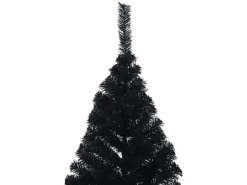 vidaXL Künstlicher Halb-Weihnachtsbaum mit Ständer Schwarz 180 cm PVC