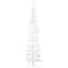 vidaXL Künstlicher Halb-Weihnachtsbaum mit Ständer Schlank Weiß 240 cm