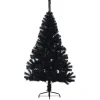 vidaXL Künstlicher Halb-Weihnachtsbaum mit Ständer Schwarz 150 cm PVC