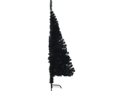vidaXL Künstlicher Halb-Weihnachtsbaum mit Ständer Schwarz 150 cm PVC