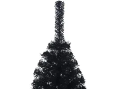 vidaXL Künstlicher Halb-Weihnachtsbaum mit Ständer Schwarz 150 cm PVC