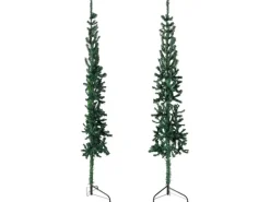 vidaXL Künstlicher Halb-Weihnachtsbaum mit Ständer Schlank Grün 120 cm