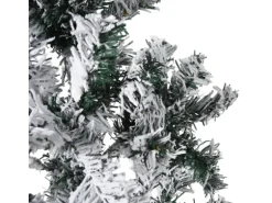 vidaXL Künstlicher Halb-Weihnachtsbaum mit Schnee Schlank 240 cm