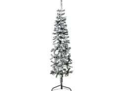 vidaXL Künstlicher Halb-Weihnachtsbaum mit Schnee Schlank 150 cm