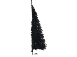 vidaXL Künstlicher Halb-Weihnachtsbaum mit Ständer Schwarz 210 cm PVC