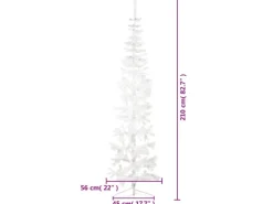 vidaXL Künstlicher Halb-Weihnachtsbaum mit Ständer Schlank Weiß 210 cm