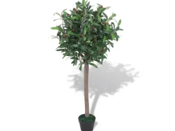 vidaXL Künstlicher Lorbeerbaum mit Topf 120 cm Grün