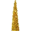 vidaXL Künstlicher Pop-Up-Weihnachtsbaum Golden 150 cm PET