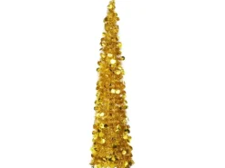 vidaXL Künstlicher Pop-Up-Weihnachtsbaum Golden 150 cm PET
