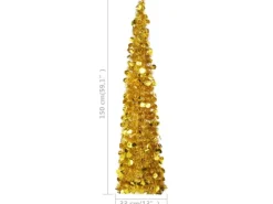 vidaXL Künstlicher Pop-Up-Weihnachtsbaum Golden 150 cm PET