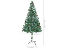 vidaXL Künstlicher Weihnachtsbaum mit Tannenzapfen 180 cm