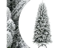 vidaXL Künstlicher Weihnachtsbaum Beschneit 210 cm PVC PE