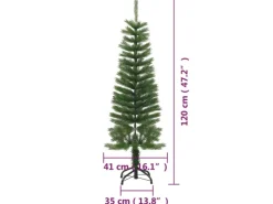 vidaXL Künstlicher Weihnachtsbaum mit Ständer Schlank 120 cm PE