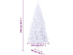 vidaXL Künstlicher Weihnachtsbaum L 240 cm Weiß
