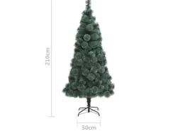 vidaXL Künstlicher Weihnachtsbaum mit Ständer Grün 210cm PET