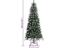 vidaXL Künstlicher Weihnachtsbaum mit Ständer Grün 180 cm PVC Modell 1